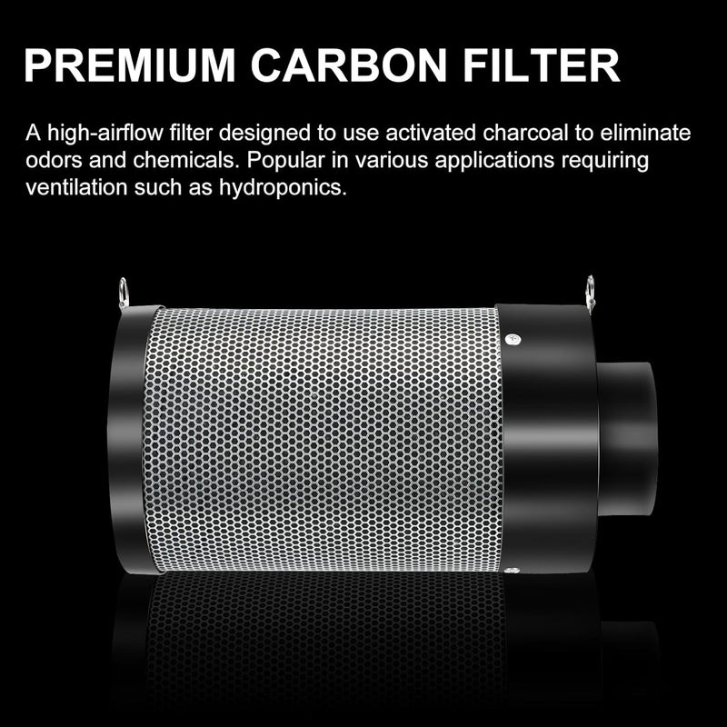 ATOUR 4 Inch Air Carbon Filter with Australian Virgin Charcoal – Odor Control. Built-in 5.5" Quiet Fan with Speed Control, for Inline Duct Fans & Grow Tents. Includes Vent Cover + Pre-Filter 4"x13.4" - Image 4